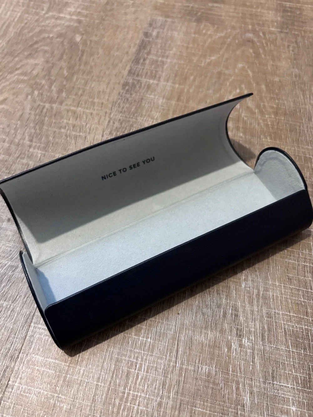 Warby Parker Glasses Case Midnight Navy Faux Leather Eyewear Sunglasses Travel